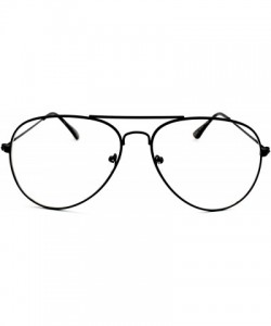 Aviator A3045-vp Metal Aviator Clear Lens glasses eyeglasses classic vintage retro - B2019f Black-clear - CW120S1HN9X $8.37