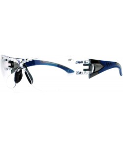 Wrap Shatter Proof AP+S Mens Safety Glasses - Clear Blue - CK120QNBR63 $10.67