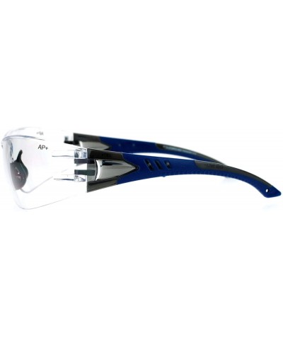Wrap Shatter Proof AP+S Mens Safety Glasses - Clear Blue - CK120QNBR63 $10.67