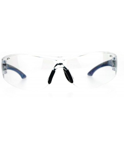 Wrap Shatter Proof AP+S Mens Safety Glasses - Clear Blue - CK120QNBR63 $10.67