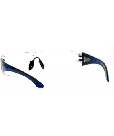 Wrap Shatter Proof AP+S Mens Safety Glasses - Clear Blue - CK120QNBR63 $10.67