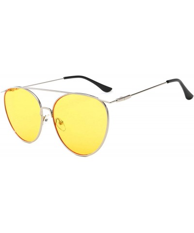 Sport Vintage Classic Retro Sunglasses for Women Metal PC UV400 Sunglasses - Yellow - CK18T2U638L $42.27