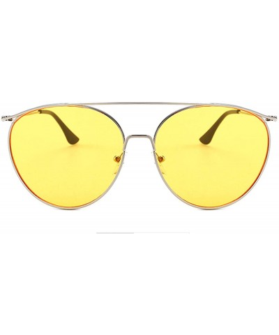 Sport Vintage Classic Retro Sunglasses for Women Metal PC UV400 Sunglasses - Yellow - CK18T2U638L $26.10