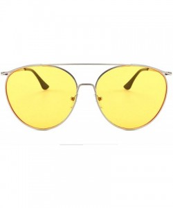 Sport Vintage Classic Retro Sunglasses for Women Metal PC UV400 Sunglasses - Yellow - CK18T2U638L $26.10