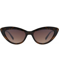 Cat Eye Retro Vintage Small Super Cat Eye Sunglasses for Women with Flat Lens - Tortoise + Brown - CZ195D8RWQN $14.74