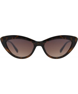 Cat Eye Retro Vintage Small Super Cat Eye Sunglasses for Women with Flat Lens - Tortoise + Brown - CZ195D8RWQN $14.74