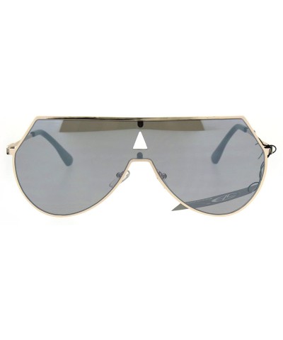 Aviator Futuristic Fashion Sunglasses Unisex Shield Aviator Metal Frame UV 400 - Gold (Gray Mirror) - C818674RGOZ $13.28