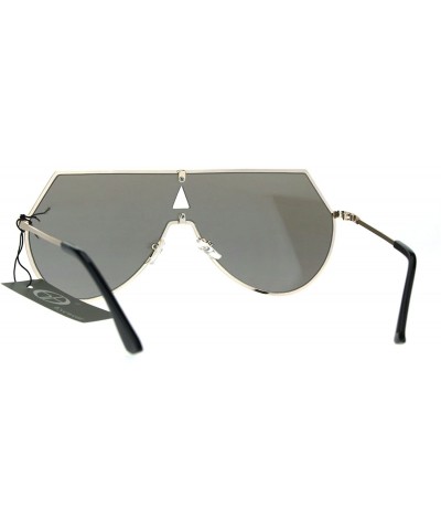 Aviator Futuristic Fashion Sunglasses Unisex Shield Aviator Metal Frame UV 400 - Gold (Gray Mirror) - C818674RGOZ $13.28