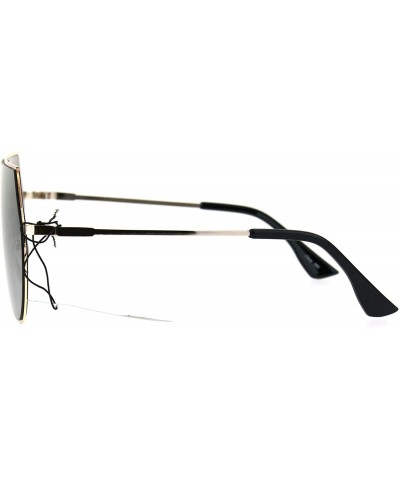 Aviator Futuristic Fashion Sunglasses Unisex Shield Aviator Metal Frame UV 400 - Gold (Gray Mirror) - C818674RGOZ $13.28