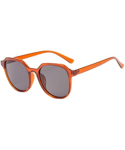 Oversized UV Protection Sunglasses for Women Men Full rim frame Oval Shaped Acrylic Lens Plastic Frame Sunglass - Orange - C6...