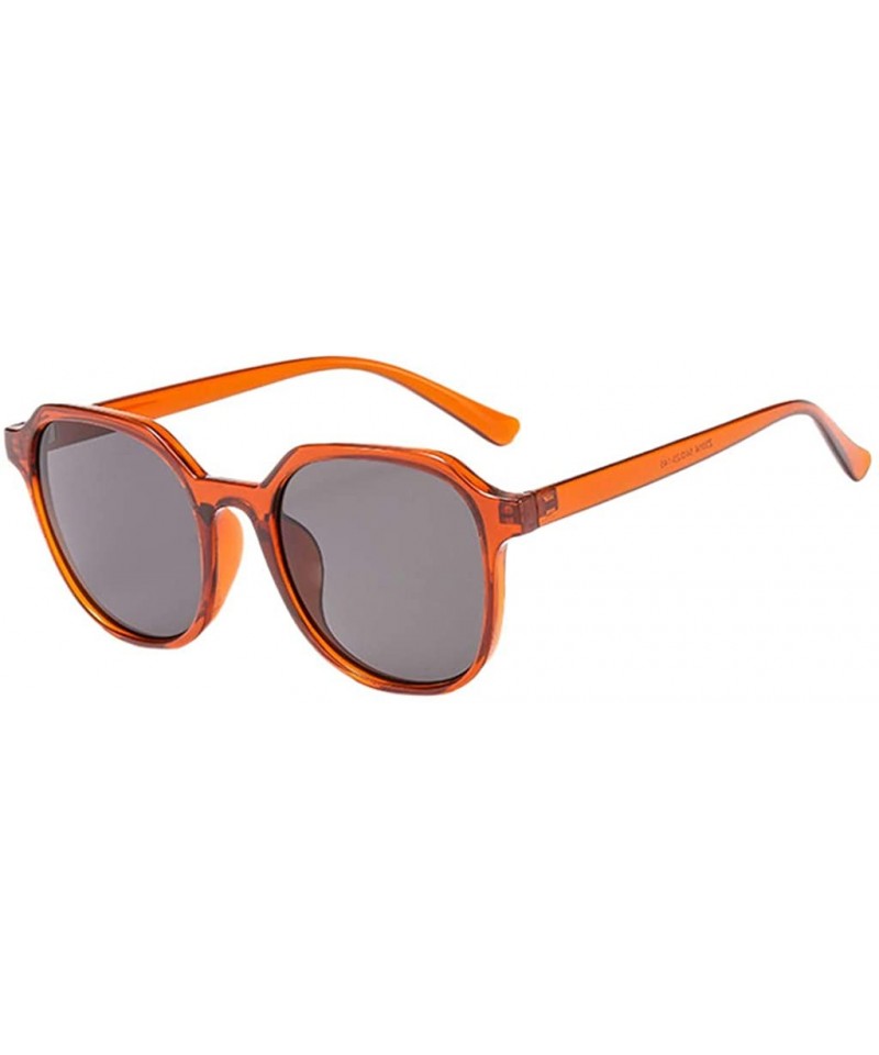 Oversized UV Protection Sunglasses for Women Men Full rim frame Oval Shaped Acrylic Lens Plastic Frame Sunglass - Orange - C6...