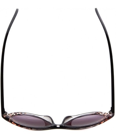 Cat Eye Women's STY-K211 Full Frame Leopard Detail Side Cateye Sunglasses - Black - CJ12G5T349Z $10.93