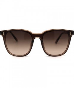 Rectangular Mens Hipster Inset Lens Large Horn Rim Retro Plastic Sunglasses - Beige Brown - CU196EGNZXA $13.12