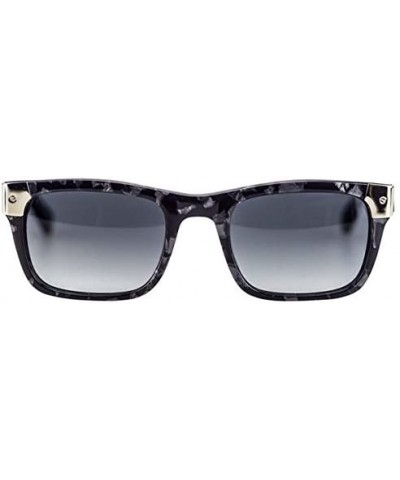 Wayfarer Shiny Marble with Silver Tone Metal Wayfarer Sunglasses (Unisex) - CL180H0NH9N $40.53