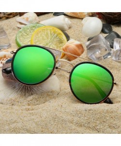 Aviator Small Round Double Bridge Sunglasses For Women Men Polarized 100% UV Protection - C918XT56ZR3 $13.37