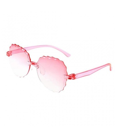 Wrap Sunglasses Frameless Multilateral Colorful Accessories - B - CR190HKLYXK $19.05