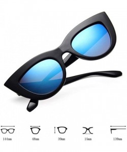 Cat Eye Women Cat Eye Sunglasses Retro Mirror Lens Sun Glasses Ladies Colorful Glasses UV400 - Black Pink - CB199QDEQQ9 $7.62