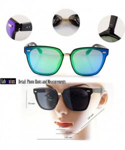 Square Unisex Horn Rimmed Gradient Mirrored Couple Sunglasses A196 - Black/ Pink Rv - C418EIU8N67 $13.05