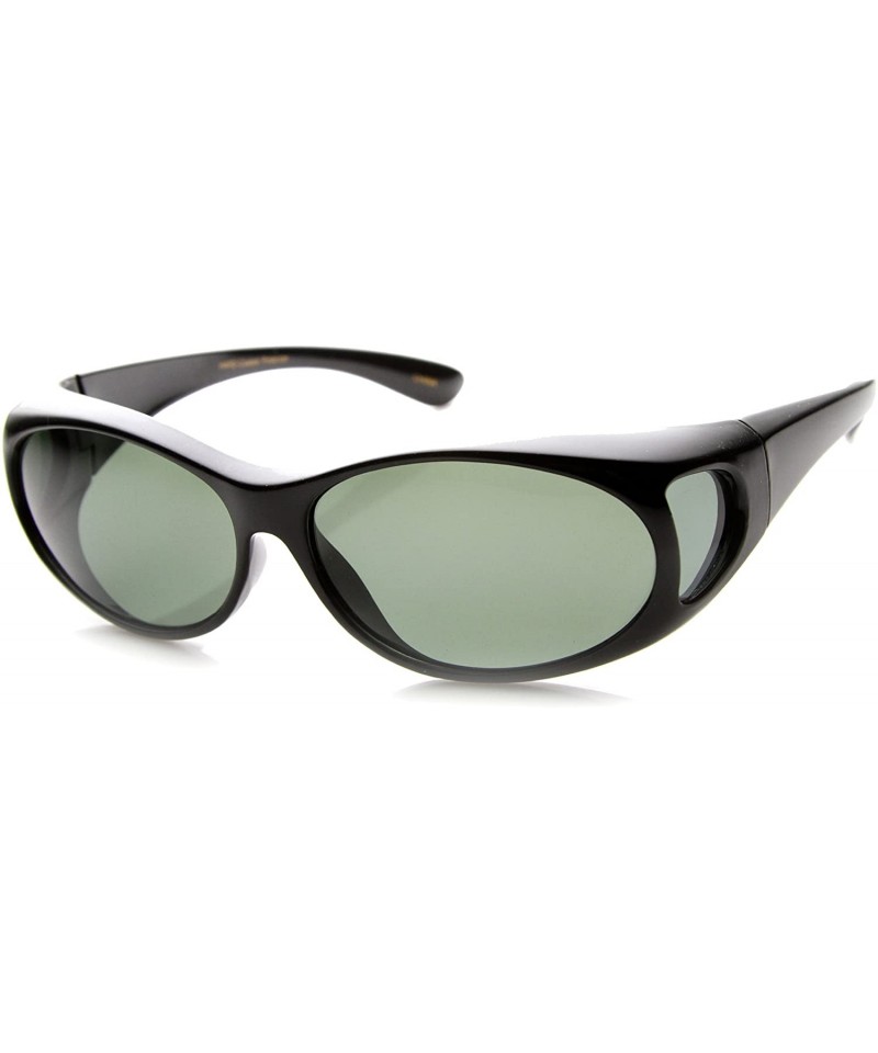 Sport Polarized Cover Fit On Overlap Full Protection Sunglasses - Black - C711YVPSOIH $14.37