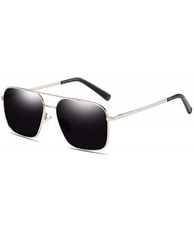 Aviator Men's Metal Polarizing Sunglasses Classic European and American Square Driving Sunglasses - A - CA18Q7C92WI $35.04