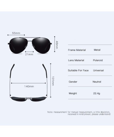 Aviator Men's Metal Polarizing Sunglasses Classic European and American Square Driving Sunglasses - A - CA18Q7C92WI $35.04
