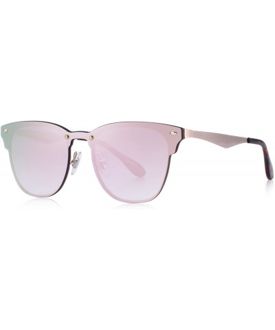 Wayfarer Men/Women Classic Retro Rivet Sunglasses 100% UV Protection S8208 - Pink Mirror - CG18C3OS60H $27.67
