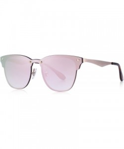 Wayfarer Men/Women Classic Retro Rivet Sunglasses 100% UV Protection S8208 - Pink Mirror - CG18C3OS60H $15.16