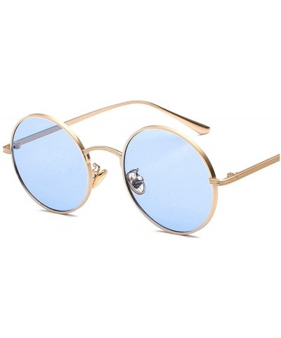 Semi-rimless Women Retro Classic Punk Sunglasses Fashion Personality Men Vintage Metal Frame Mirrors Round Sun Glasses - 6 - ...