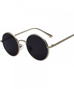 Semi-rimless Women Retro Classic Punk Sunglasses Fashion Personality Men Vintage Metal Frame Mirrors Round Sun Glasses - 6 - ...