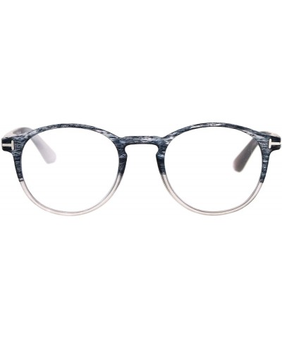 Round Magnified Reading Glasses Round Keyhole Fashion Frame Spring Hinge - Gray - CJ186AZE254 $9.04