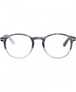 Round Magnified Reading Glasses Round Keyhole Fashion Frame Spring Hinge - Gray - CJ186AZE254 $9.04