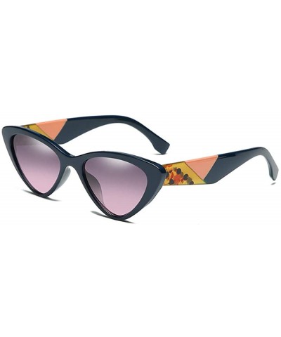 Rimless Personality Triangle Sunglasses Trend Cat Eye Frame Sunglasses Female Small Box Sunglasses - CZ18X5ZMC7R $34.25