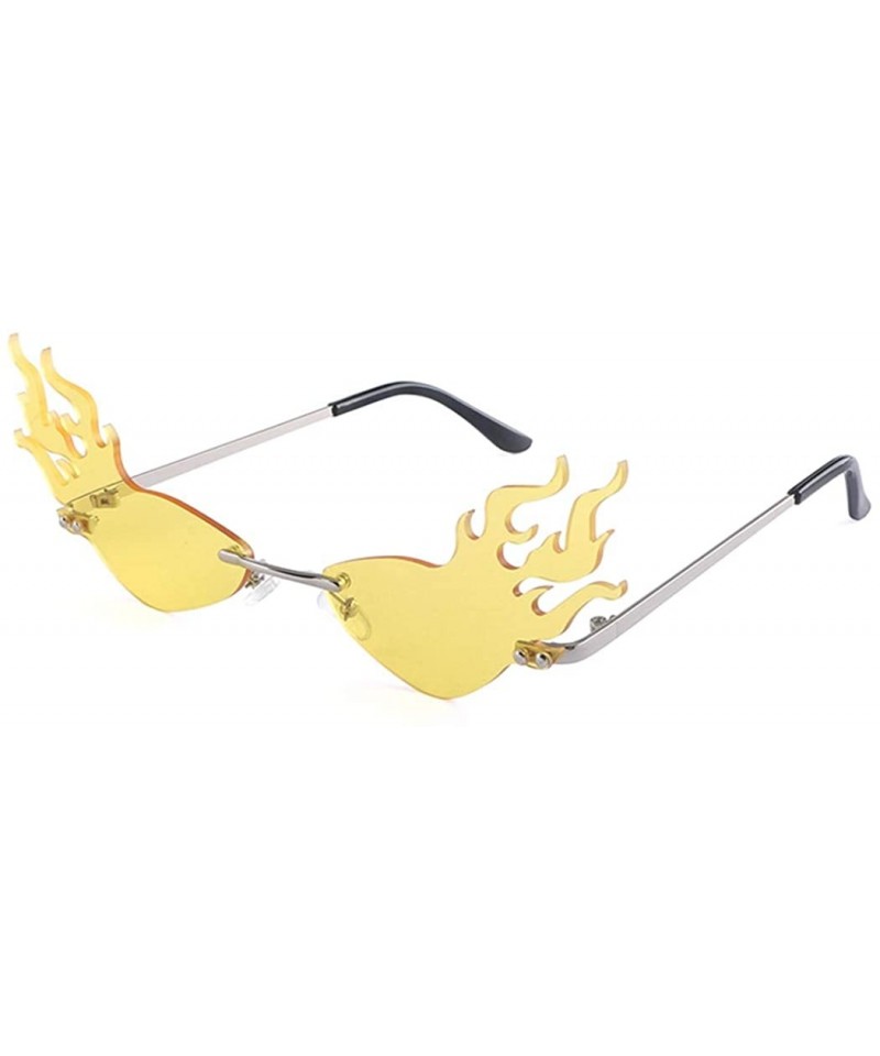 Wayfarer 2020 Fashion Rimless Sunglasses Women Fashion Driving Small Eyewear - Silver Yellow - C819243W6DT $9.07