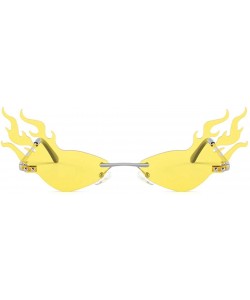 Wayfarer 2020 Fashion Rimless Sunglasses Women Fashion Driving Small Eyewear - Silver Yellow - C819243W6DT $9.07