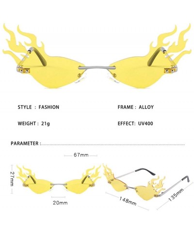 Wayfarer 2020 Fashion Rimless Sunglasses Women Fashion Driving Small Eyewear - Silver Yellow - C819243W6DT $9.07