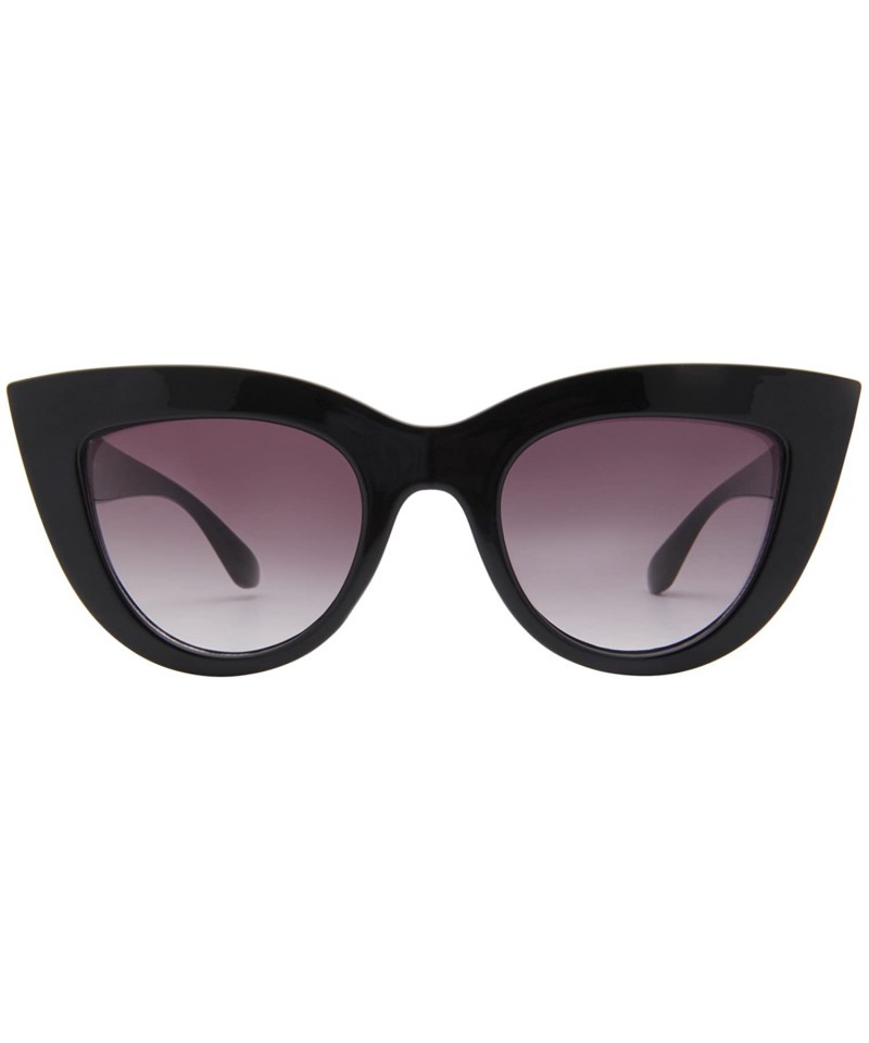 Retro Cat Eye Women Sunglasses Fashion Thick Frame Flash mirroreded ...