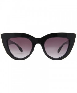 Cat Eye Retro Cat Eye Women Sunglasses Fashion Thick Frame Flash mirroreded Lens Sun glasses LS3400Z - CQ185SDGLW8 $23.09