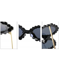 Round Oversize Sunglasses Fashion Crystal Glasses - Black - CP18QGI8AHQ $13.64