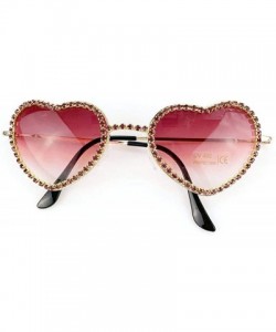 Round 2019 trend round face love heart photo frame color lens female diamond love shape sunglasses UV400 - Red - C318W6EN3UN ...