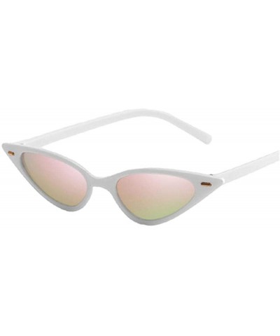 Aviator Women Vintage Cat Eye Sunglasses Brand Designer Triangle Ladies Retro Leopard - Purple - CT18YLY2S0N $10.47