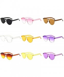 Round Unisex Fashion Candy Colors Round Outdoor Sunglasses - Light Yellow - CK190KZRYCU $18.74