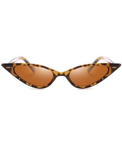 Aviator Women Vintage Cat Eye Sunglasses Brand Designer Triangle Ladies Retro Leopard - Purple - CT18YLY2S0N $10.47