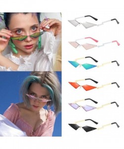 Cat Eye Unisex Irregular Diamond Shape Sunglasses - Man&Women Easter Party Favors Clarity Lenses Cat Eye Glasses (Silver) - C...