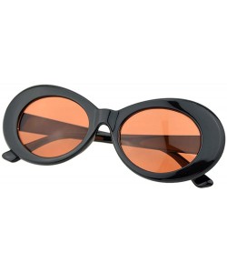 Oval Candy Color UV400 Retro Hip Hop Oval Sunglasses for Fancy Women with Sunglasses Case - Black Brown - C218D0EI3ZI $11.73