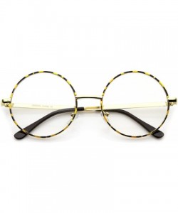 Round Retro Lennon Style Mid Size Metal Frame Clear Lens Round Glasses 51mm - Tortoise-gold / Clear - CM12NEQLLNP $11.58