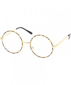Round Retro Lennon Style Mid Size Metal Frame Clear Lens Round Glasses 51mm - Tortoise-gold / Clear - CM12NEQLLNP $11.58