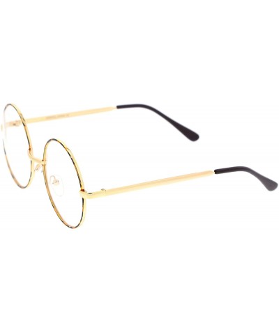 Round Retro Lennon Style Mid Size Metal Frame Clear Lens Round Glasses 51mm - Tortoise-gold / Clear - CM12NEQLLNP $11.58