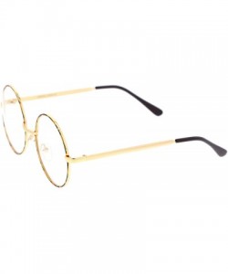 Round Retro Lennon Style Mid Size Metal Frame Clear Lens Round Glasses 51mm - Tortoise-gold / Clear - CM12NEQLLNP $11.58