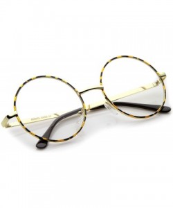 Round Retro Lennon Style Mid Size Metal Frame Clear Lens Round Glasses 51mm - Tortoise-gold / Clear - CM12NEQLLNP $11.58