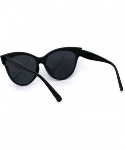 Oversized Womens Oversize Horn Rim Cat Eye Sunglasses - Matte Black Solid Black - CM194R0X3GQ $11.27